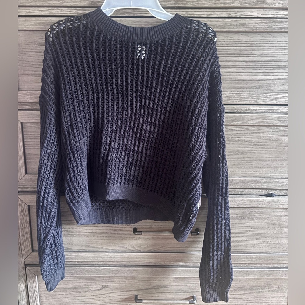 Old Navy Black Crew Neck Sweater Chunky Knit